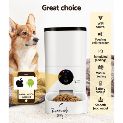i.Pet Automatic Pet Feeder 6L WiFi Smart Food Dispenser for Dogs & Cats