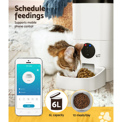i.Pet Automatic Pet Feeder 6L WiFi Smart Food Dispenser for Dogs & Cats