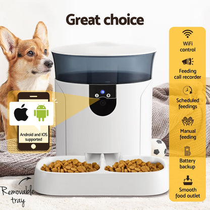 i.Pet Smart Pet Feeder 7L with HD Camera, WiFi Control, and Remote Interaction