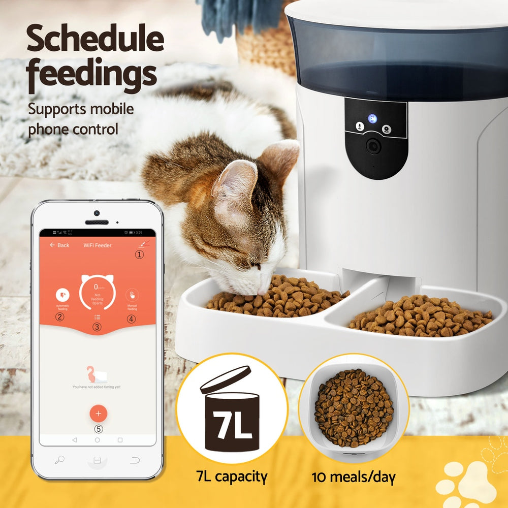 i.Pet Smart Pet Feeder 7L with HD Camera, WiFi Control, and Remote Interaction
