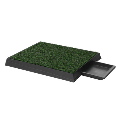 i.Pet Pet Training Tray 64cm x 52cm with 2 Grass Mats, Odorless, Easy Clean