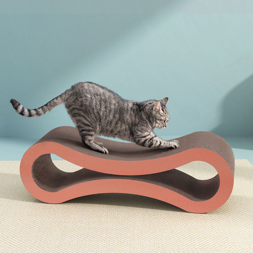 i.Pet Cat Scratching Board 86cm - Curved Cardboard with Catnip, Multi-Functional