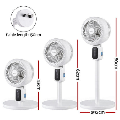 Devanti 80cm Pedestal Fan with Remote, Timer & 3 Speeds
