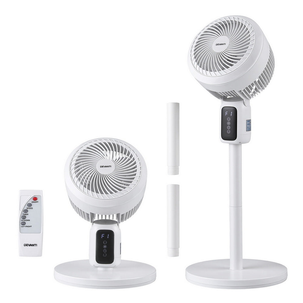 Devanti 80cm Pedestal Fan with Remote, Timer & 3 Speeds