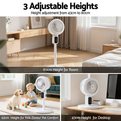 Devanti 80cm Pedestal Fan with Remote, Timer & 3 Speeds