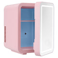 Premium Glacio Pink 4L Mini Skincare Fridge with LED Mirror