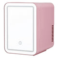Premium Glacio Pink 4L Mini Skincare Fridge with LED Mirror