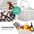 Alfresco 2 Person Willow Picnic Basket Set - White