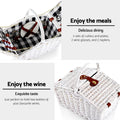 Alfresco 2 Person Willow Picnic Basket Set - White