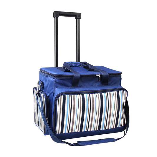 Alfresco 6-Person Picnic Trolley Bag with Insulated Cooler and Wheels