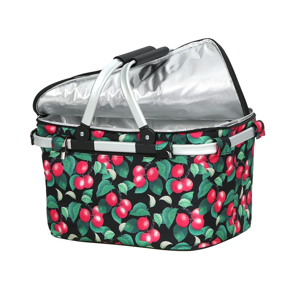 Alfresco Picnic Basket 30kg Insulated Folding Bag with Zippered Pocket