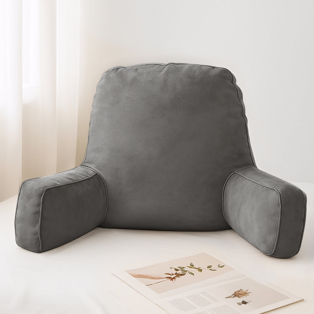 Giselle Bedding Reading Pillow – Grey with Lumbar Support