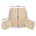 Giselle Bedding Back Pillow 49x49x15cm Oatmeal, Ergonomic Lumbar Support - SuperSaverAU - view 2