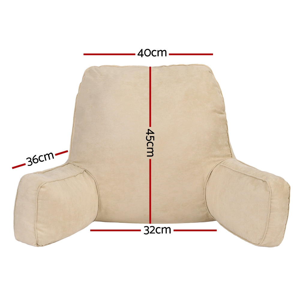 Giselle Bedding Back Pillow 49x49x15cm Oatmeal, Ergonomic Lumbar Support - SuperSaverAU - view 2