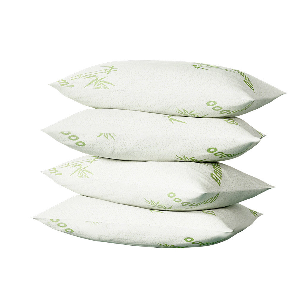 Giselle Bedding 4 Pack Bamboo Pillows - Firm & Medium for Side/Back Sleepers - SuperSaverAU - view 6
