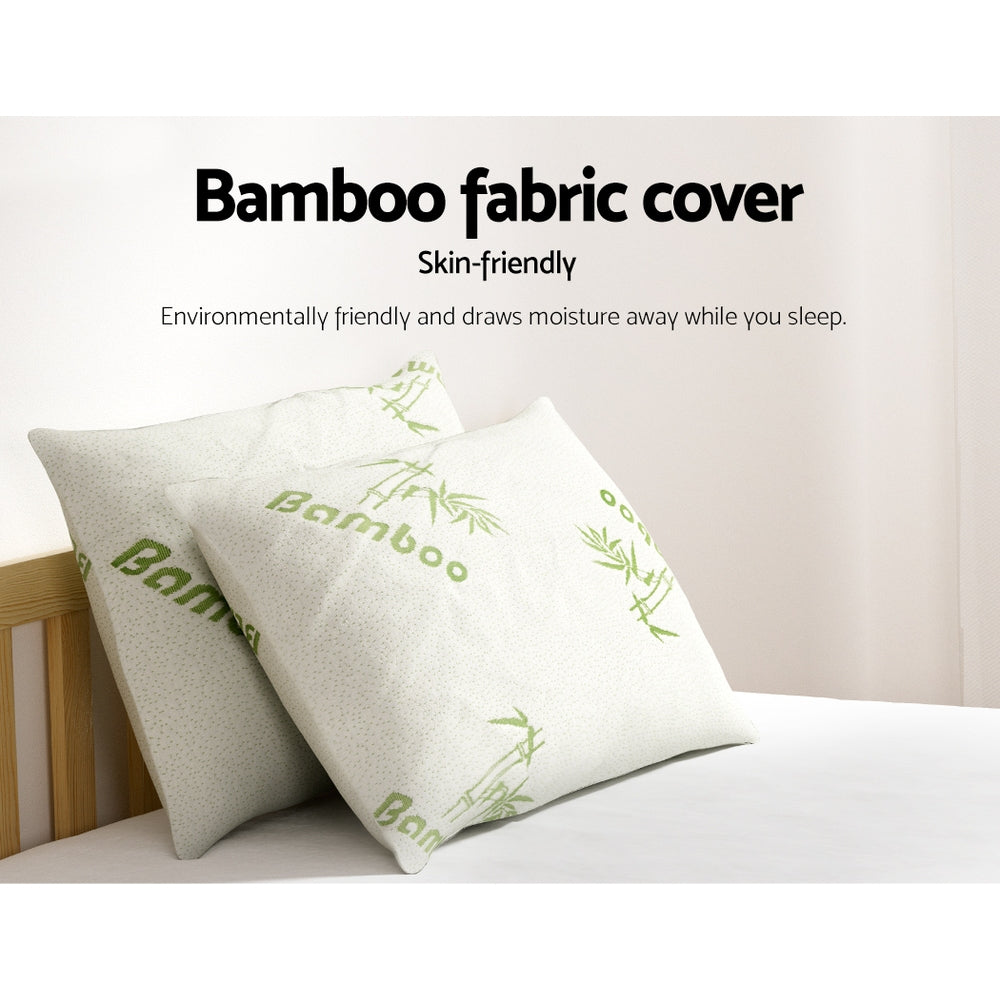Giselle Bedding 4 Pack Bamboo Pillows - Firm & Medium for Side/Back Sleepers - SuperSaverAU - view 5