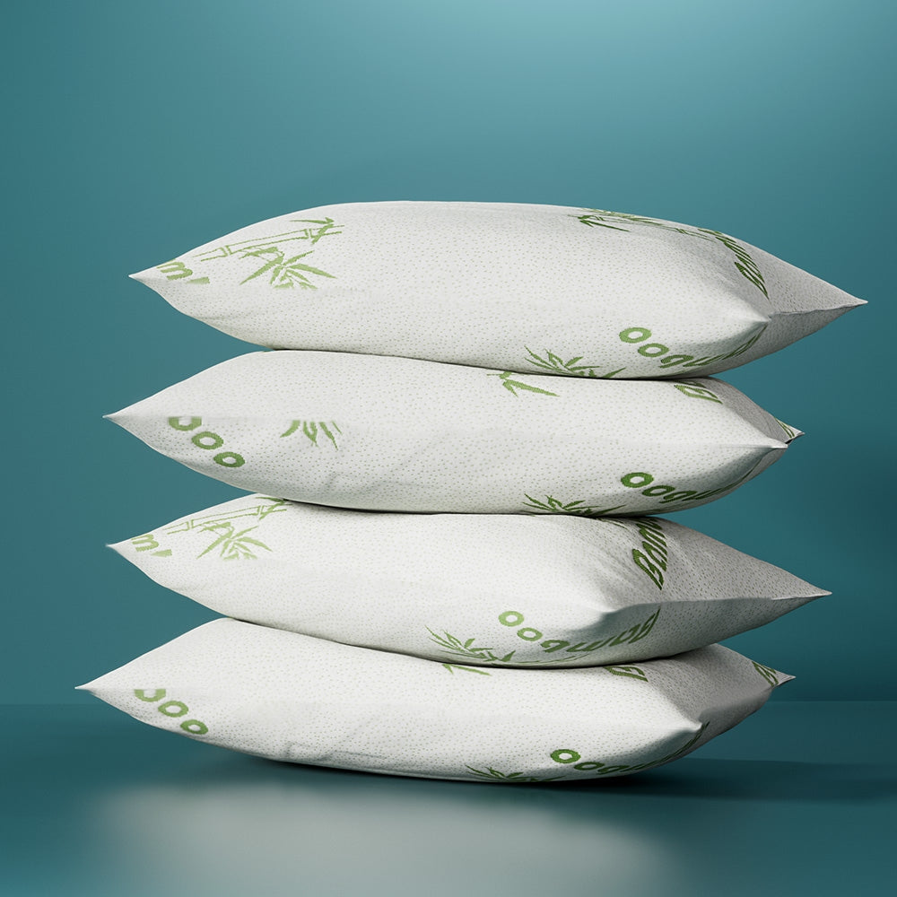 Giselle Bedding 4 Pack Bamboo Pillows - Firm & Medium for Side/Back Sleepers