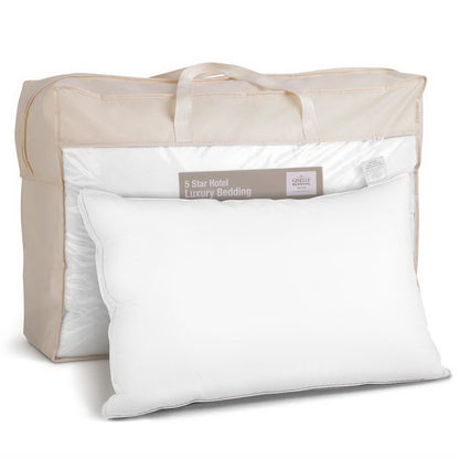 Giselle Bedding Duck Feather Down Twin Pack Pillow 75x50cm, 1kg Filling, Hypo-allergy