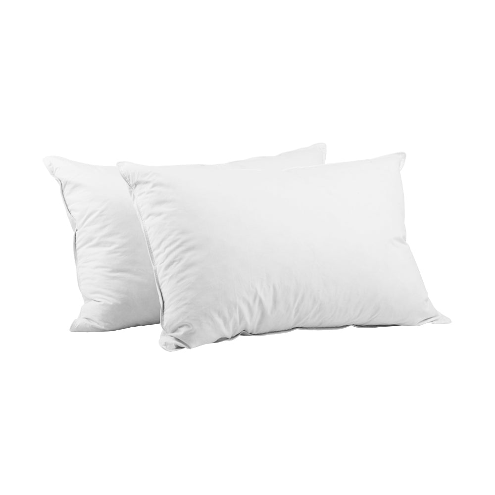 Giselle Bedding Duck Feather & Down Pillows Twin Pack 73x48cm Hypo-Allergy