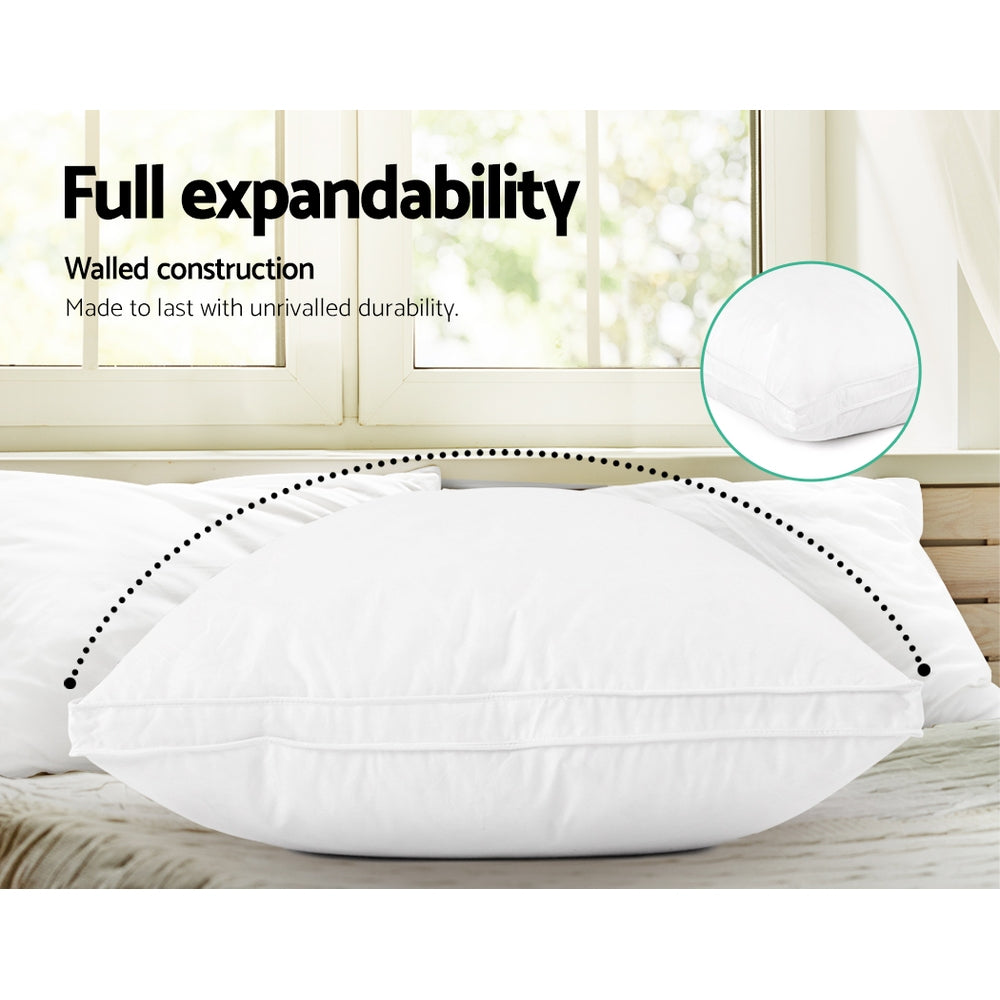 Giselle Bedding Goose Feather Down Twin Pack Pillow 75x50cm Hypo-allergy - SuperSaverAU - view 5