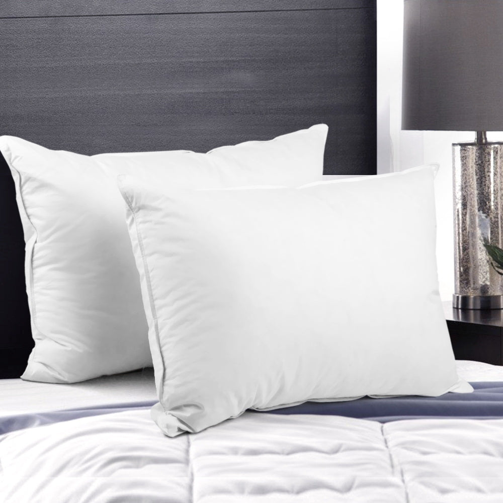 Giselle Bedding Goose Feather & Down Pillow Twin Pack 75cm x 50cm Hypo-Allergenic - SuperSaverAU - view 1