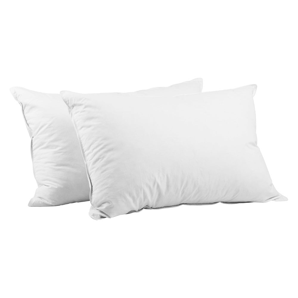 Giselle Bedding Goose Feather & Down Pillow Twin Pack 75cm x 50cm Hypo-Allergenic