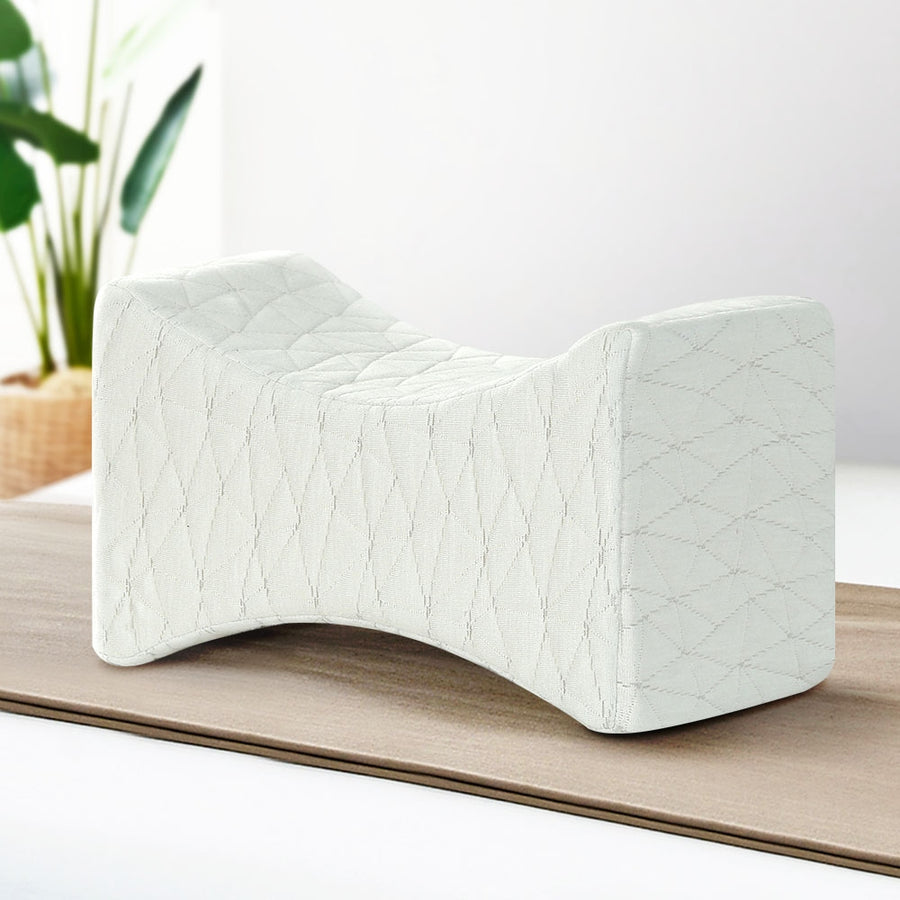 Giselle Bedding Memory Foam Knee Pillow 32cm x 18cm x 20cm, Ergonomic Design, Machine Washable - SuperSaverAU - view 1