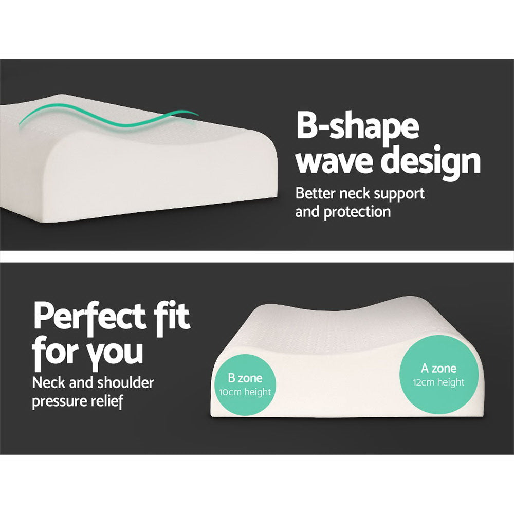Giselle Bedding Natural Latex Pillow 2-Zone Twin Pack 60x40cm, Eco-Friendly, Breathable - SuperSaverAU - view 7