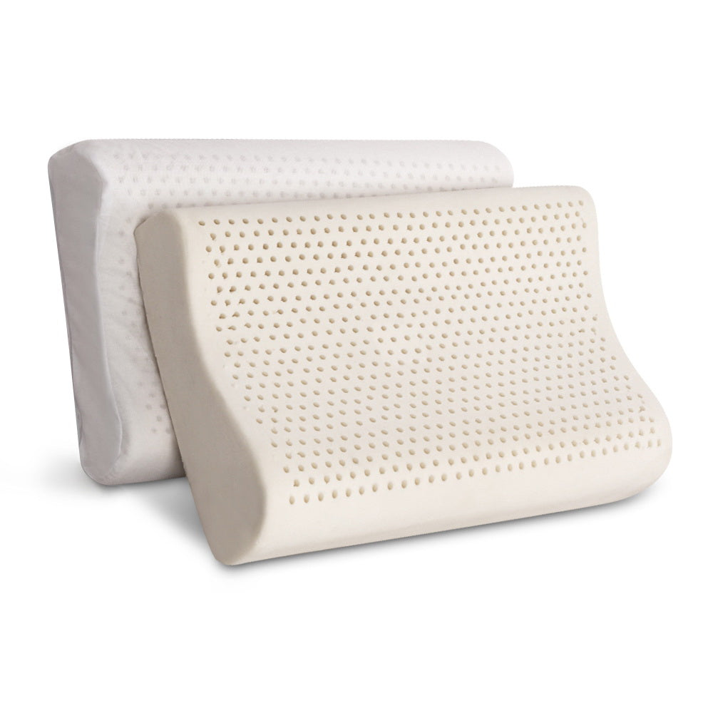 Giselle Bedding Natural Latex Pillow 2-Zone Twin Pack 60x40cm, Eco-Friendly, Breathable - SuperSaverAU - view 8