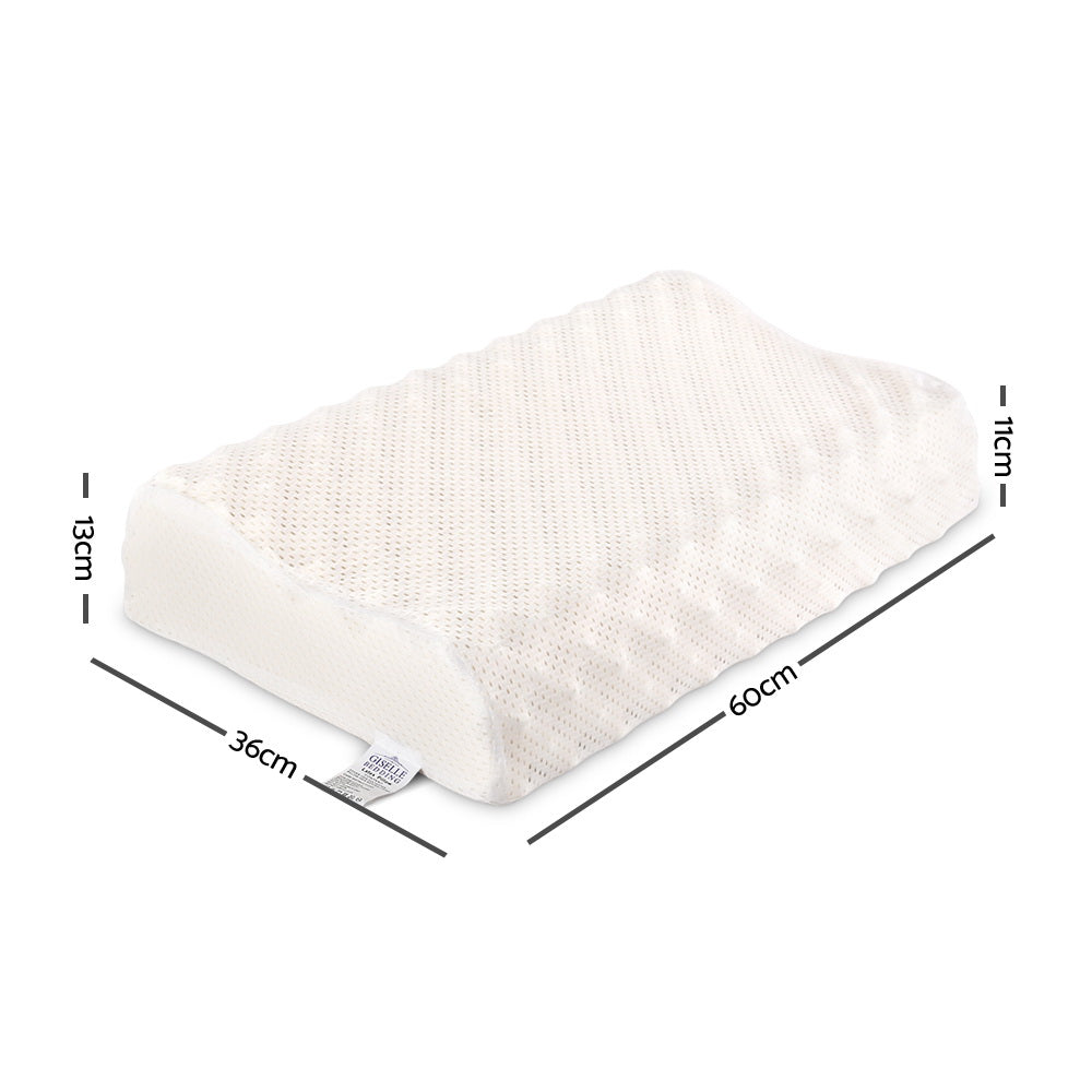 Giselle Bedding Natural Latex Pillow Twin Pack 60x36cm, Anti-Dust Mite, Washable Cover - SuperSaverAU - view 2