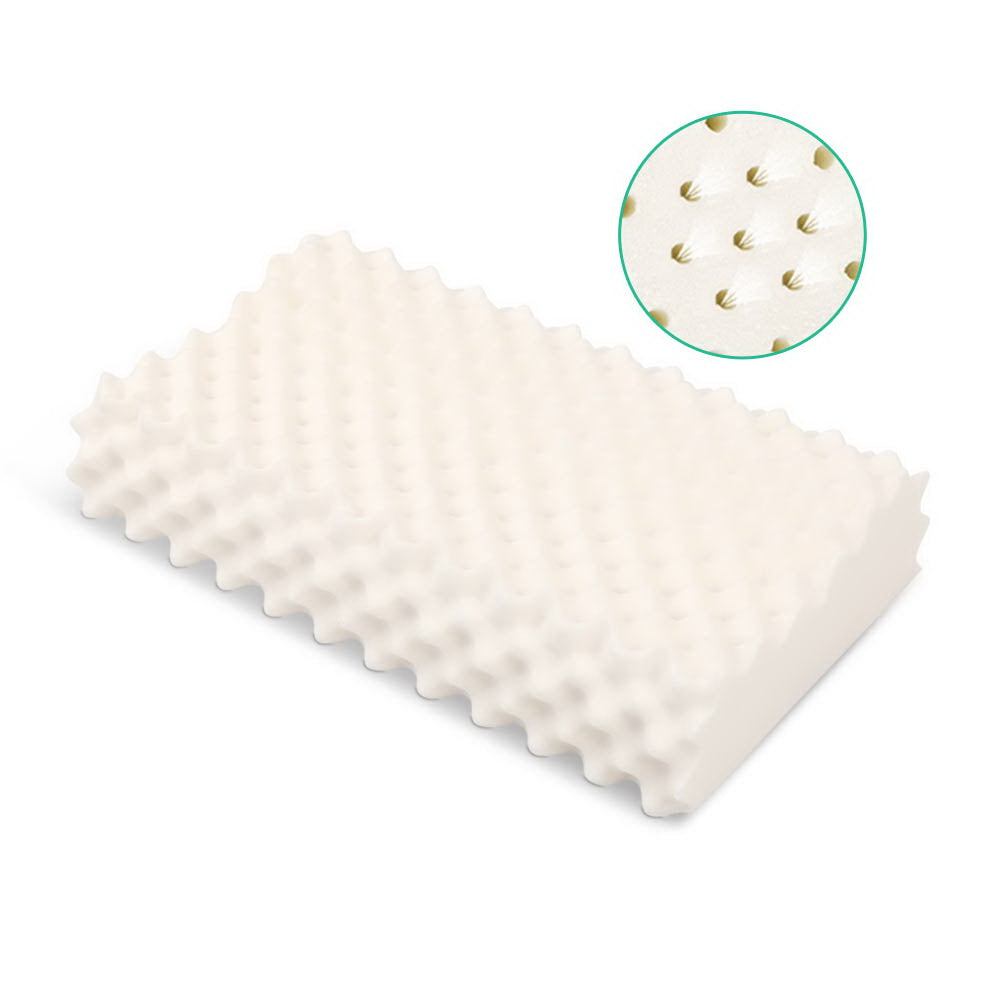 Giselle Bedding Natural Latex Pillow Twin Pack 60x36cm, Anti-Dust Mite, Washable Cover