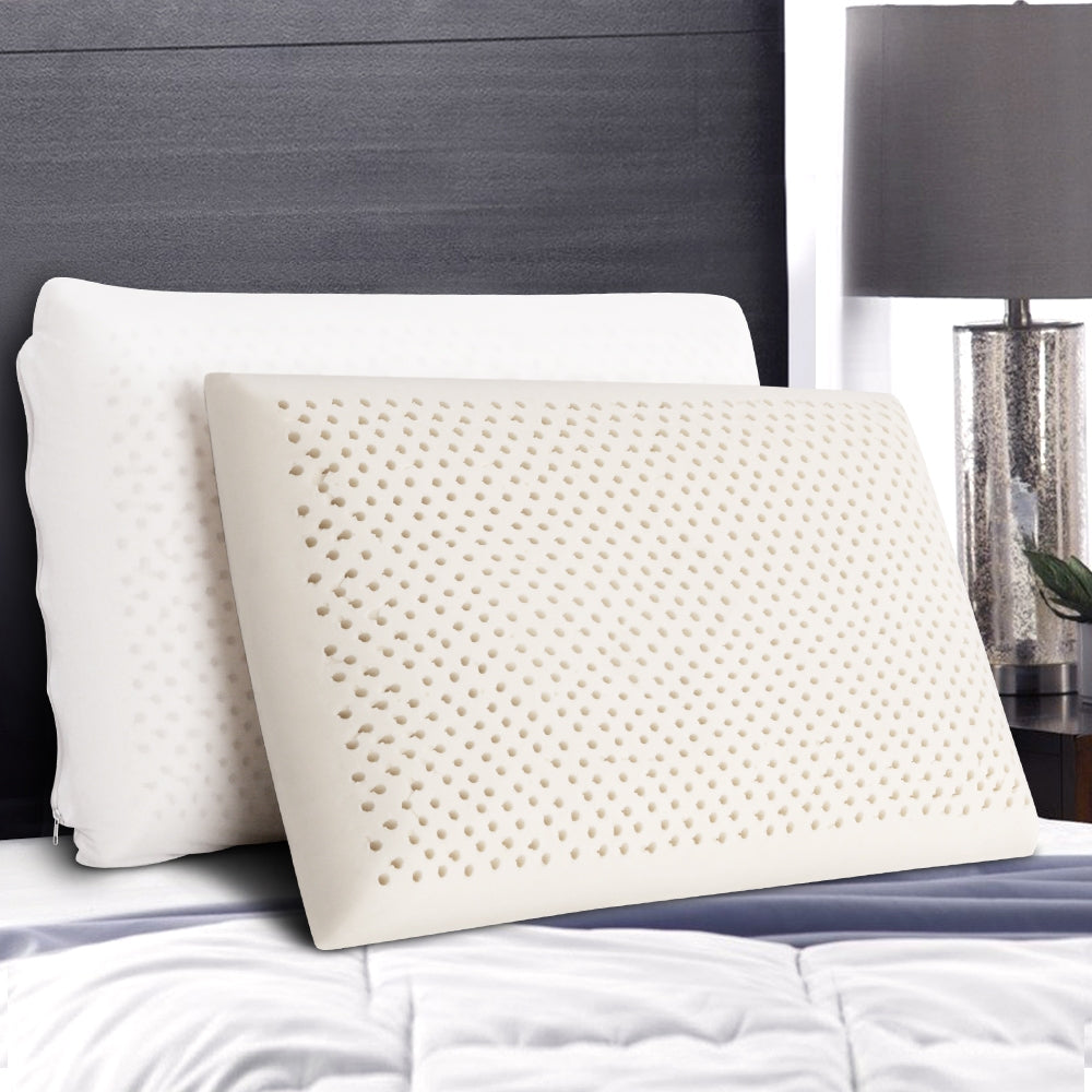 Giselle Bedding Natural Latex Pillow Set of 2 - Eco-Friendly, Breathable, Washable - SuperSaverAU - view 1