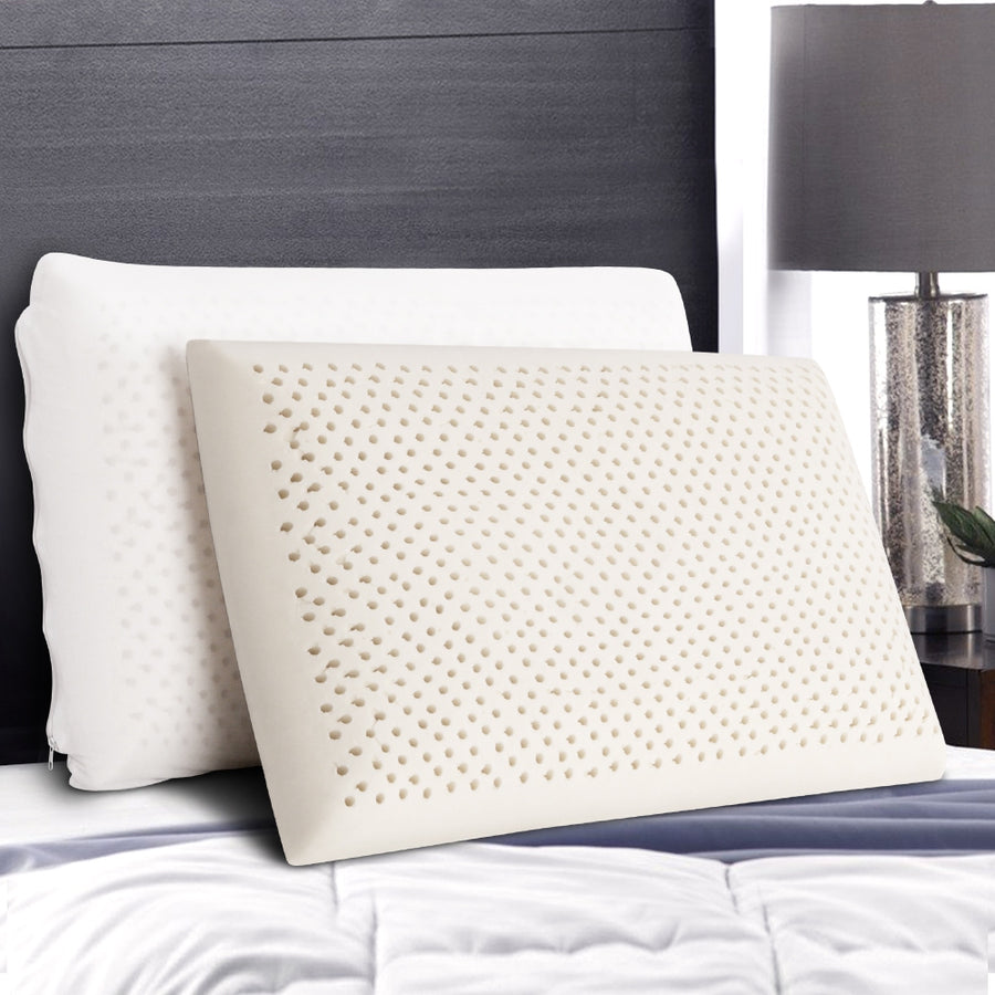 Giselle Bedding Natural Latex Pillow Set of 2 - Eco-Friendly, Breathable, Washable - SuperSaverAU - view 1