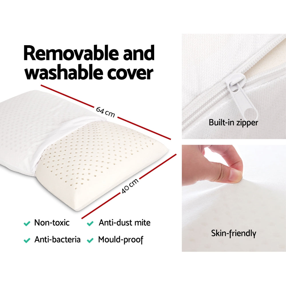 Giselle Bedding Natural Latex Pillow Set of 2 - Eco-Friendly, Breathable, Washable - SuperSaverAU - view 2