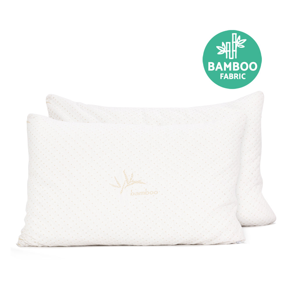 Giselle Bedding Memory Foam Pillow Twin Pack, Bamboo Cover, Hypoallergenic, 73cm x 48cm - SuperSaverAU - view 4