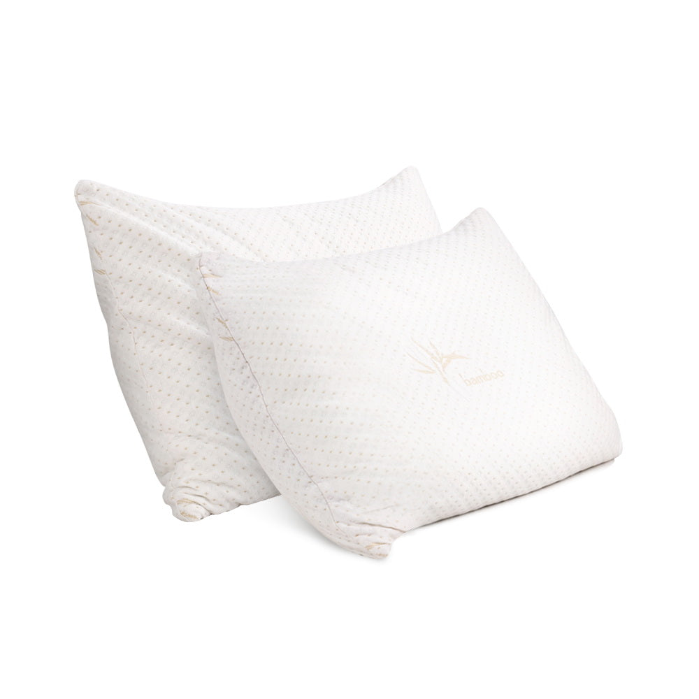Giselle Bedding Memory Foam Pillow Twin Pack, Bamboo Cover, Hypoallergenic, 73cm x 48cm