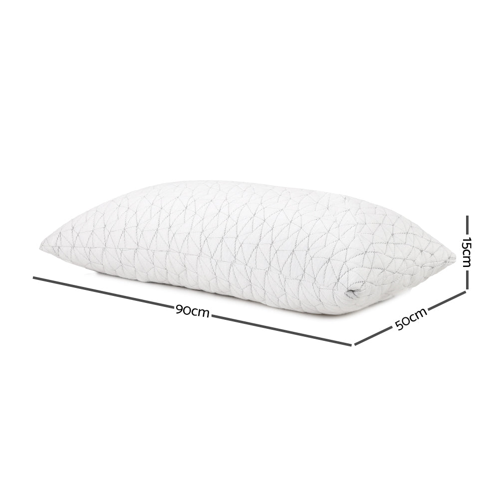 Giselle Bedding Memory Foam Pillow King Size Twin Pack - Gel-Infused, Hypoallergenic