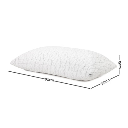 Giselle Bedding Memory Foam Pillow King Size Twin Pack - Gel-Infused, Hypoallergenic