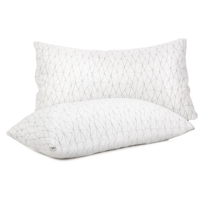 Giselle Bedding Memory Foam Pillow King Size Twin Pack - Gel-Infused, Hypoallergenic