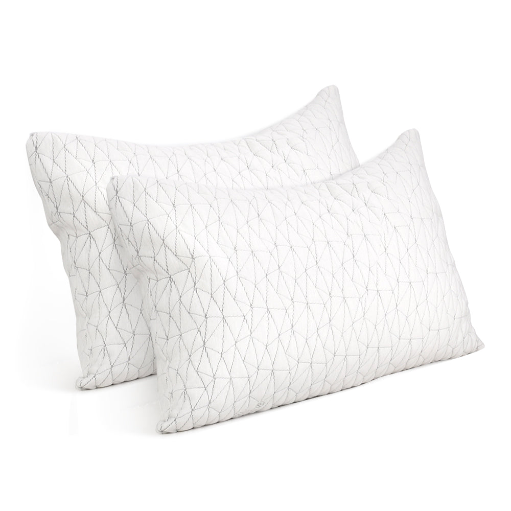 Giselle Bedding Memory Foam Pillow King Size Twin Pack - Gel-Infused, Hypoallergenic