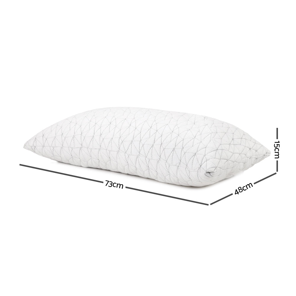 Giselle Bedding Memory Foam Pillow Twin Pack - Gel-Infused, Hypoallergenic, 73cm x 48cm