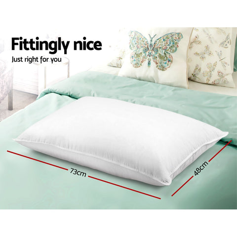 Giselle Bedding Set of 4 Pillows 48x73cm - 2 Firm & 2 Medium, Cotton Cover - SuperSaverAU - view 2