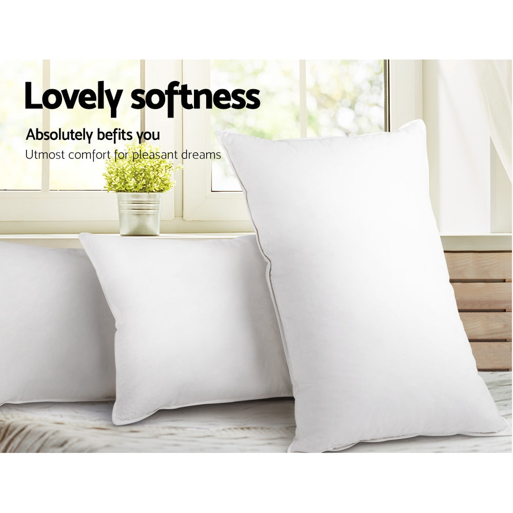Giselle Bedding Set of 4 Pillows 48x73cm - 2 Firm & 2 Medium, Cotton Cover - SuperSaverAU - view 4