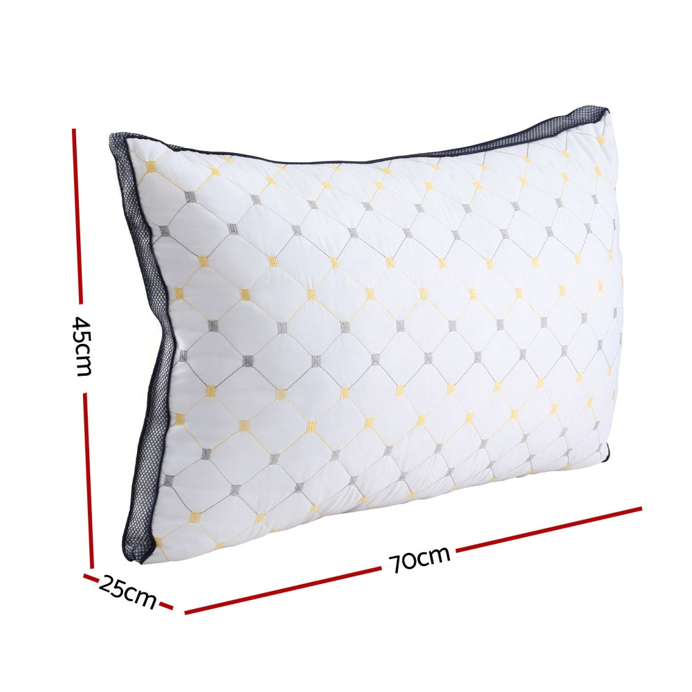 Giselle Bedding Microfibre Pillow 70x45x25cm - 1kg Filling, Non-Allergenic, Soft Cover - SuperSaverAU - view 2
