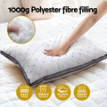 Giselle Bedding Microfibre Pillow 70x45x25cm - 1kg Filling, Non-Allergenic, Soft Cover - SuperSaverAU - view 4