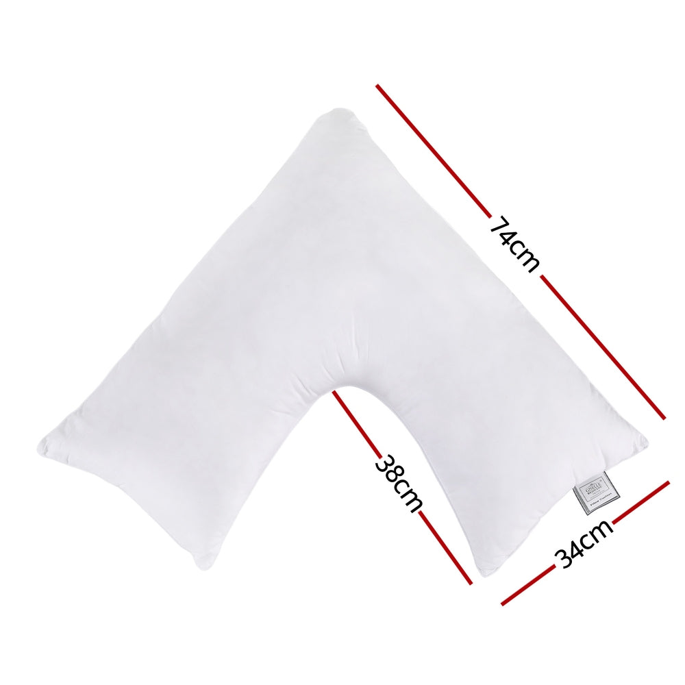 Giselle Bedding V Shape Boomerang Nursing Pillow – White