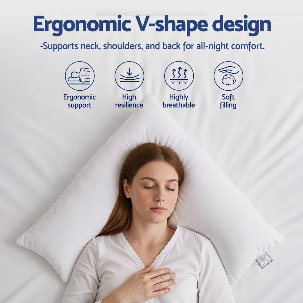 Giselle Bedding V Shape Boomerang Nursing Pillow – White