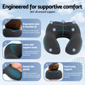 Giselle Bedding Travel Neck Pillow U-Shape Memory Foam 44x27x13cm Black - SuperSaverAU - view 5