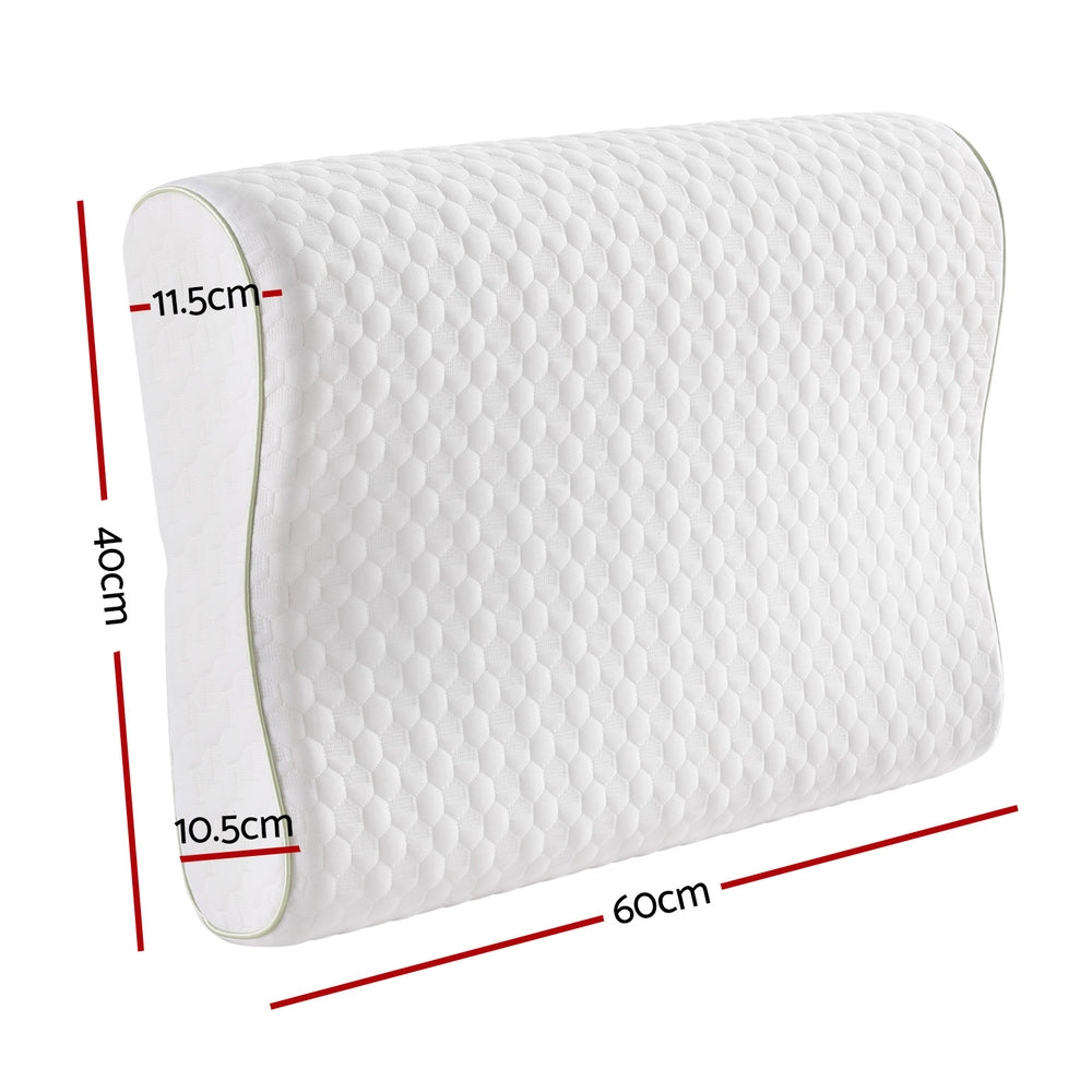 Giselle Bedding Memory Foam Pillow 60cm x 40cm - Ergonomic, Removable Cover - SuperSaverAU - view 2