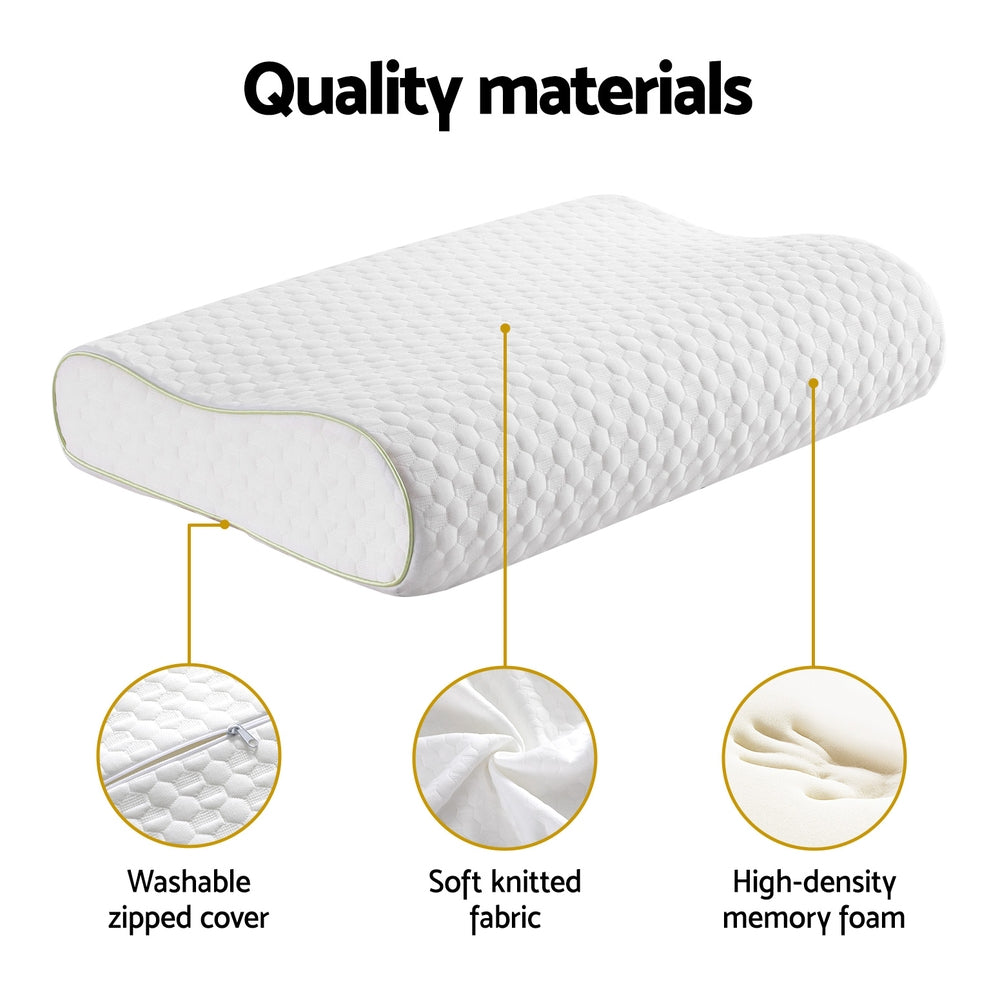 Giselle Bedding Memory Foam Pillow 60cm x 40cm - Ergonomic, Removable Cover - SuperSaverAU - view 5
